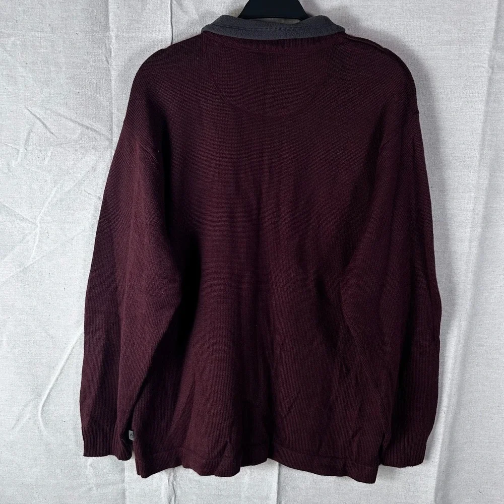 The North Face A5 Series‎ Mens XL Burgundy Wool Blend Quarter Zip Knit Sweater